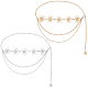 2Pcs 2 Colors Alloy & Iron Sun Link Chain Belts(AJEW-CP0005-70)-1