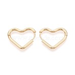 304 Stainless Steel Hoop Earrings, Heart, Real 18K Gold Plated, 21.5~22x26x2.5mm(STAS-T074-53G)