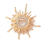 Alloy Crystal Rhinestone Brooches, Sun, Golden, 47x46mm(JEWB-P054-01G)