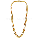 1Pc 14.5MM Aluminum Alloy Cuban Link Chain Necklaces, Golden, 31.50 inch(80cm)(NJEW-SP0001-21B)