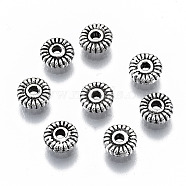Tibetan Style Alloy Spacer Beads, Cadmium Free & Lead Free, Antique Silver, 5x2mm, Hole: 1.2mm(X-TIBEP-S319-117AS-RS)