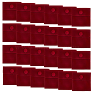 24Pcs Square Velvet Jewelry Bags, with Snap Fastener, Dark Red, 6.7~7.3x6.7~7.3x0.95cm(TP-FI0001-02A)