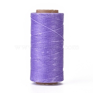 Waxed Polyester Cord, Micro Macrame Cord, Waxed Sewing Thread, Flat, Mauve, 0.8mm, about 284.33 yards(260m)/roll(YC-I003-A19)