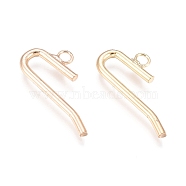 Iron Bobby Pin Findings, with Loop, Light Gold, 27x13x2mm, Hole: 2.6mm(X-MAK-I016-05KCG)