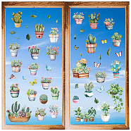 8 Sheets 8 Styles PVC Waterproof Wall Stickers, Self-Adhesive Decals, for Window or Stairway Home Decoration, Cactus, 200x145mm, 1 sheet/style(DIY-WH0345-164)