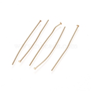 304 Stainless Steel Flat Head Pins, Real 24K Gold Plated, 22 Gauge, 35x0.6mm, Head: 1.4mm(X-STAS-L238-006C-G)
