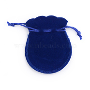 Gourd Velvet Bags, Medium Blue, 12x9cm(TP-R005-9x12cm-05)