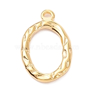 Vacuum Plating 304 Stainless Steel Pendants, Hammered Oval, Golden, 21x14x2mm, Hole: 1.5mm(STAS-P279-17G)