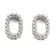 Non-Tarnish 304 Stainless Steel Slide Charms Beads, For Leather Cord Bracelets Making, Oval, Stainless Steel Color, 9x6x3mm, Hole: 6.5x3mm(STAS-L082-011P)