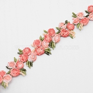 Flower Polyester Trim Ribbon, for Curtain Lace Trimmings, Light Coral, 3/4 inch(20mm)(X-OCOR-WH0057-18A)