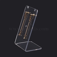 Acrylic Earring Stands Displays, L-shaped, Clear, 3.65x5x7.76cm, Hole: 1.4mm(EDIS-F005-02)