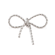 Non-Tarnish 304 Stainless Steel Twisted Bowknot Links Connector Charms, Stainless Steel Color, 29x34x9mm(STAS-S125-01P)