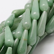 Natural Green Aventurine Teardrop Beads Strands, 30x10mm, Hole: 1.5mm, about 13pcs/strand, 15.7 inch(G-E329-31)