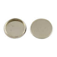Flat Round 304 Stainless Steel Plain Edge Bezel Cups, Cabochon Settings, Stainless Steel Color, 12x2mm(X-STAS-S028-28)