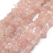 Natural Madagascar Rose Quartz Beads Strands, Chip, 5~8mm, Hole: 1mm, about 33 inch(84cm)(G-P332-39)