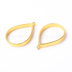 Alloy Open Back Bezel Pendants, for DIY UV Resin, Epoxy Resin, Pressed Flower Jewelry, Teardrop, Golden, 38x26x5mm, Hole: 2mm, Inner Diameter: 32x23.5mm(PALLOY-WH0082-36B)