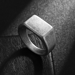 304 Stainless Steel Finger Rings, Signet Rings for Men, Antique Silver, 10mm, Inner Diameter: 18.2mm(WGDF4AB-15)
