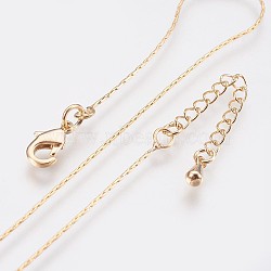 Long-Lasting Plated Brass Coreana Chain Necklaces, with Lobster Claw Clasp, Nickel Free, Real 18K Gold Plated, 18.1 inch (46cm), 0.7mm(X-NJEW-K112-08G-NF)