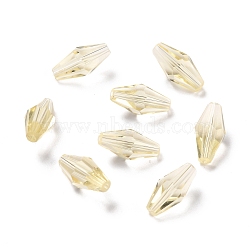 Transparent K9 Glass Beads, Faceted, Bicone, Lemon Chiffon, 8x4mm, Hole: 1mm(GLAA-G078-A-08)