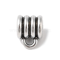 Tibetan Style Alloy Tube Bails, Cadmium Free & Lead Free, Column, Antique Silver, 12.5x9.5x9mm, Hole: 2mm(TIBE-Q090-52AS)