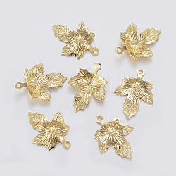 Autumn Theme 304 Stainless Steel Charms, Maple Leaf, Golden, 15x12x2mm, Hole: 1mm(X-STAS-F160-39G)