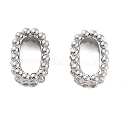 Non-Tarnish 304 Stainless Steel Slide Charms Beads, For Leather Cord Bracelets Making, Oval, Stainless Steel Color, 9x6x3mm, Hole: 6.5x3mm(STAS-L082-011P)