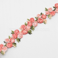 Flower Polyester Trim Ribbon, for Curtain Lace Trimmings, Light Coral, 3/4 inch(20mm)(X-OCOR-WH0057-18A)