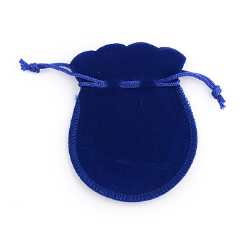 Gourd Velvet Bags, Medium Blue, 12x9cm