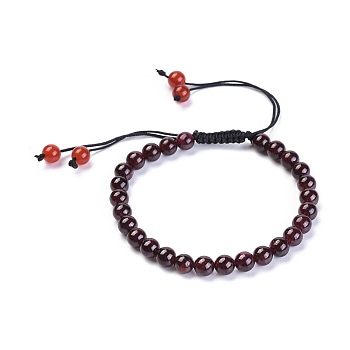 Natural Garnet/Carnelian(Dyed & Heated) Braided Bead Bracelets, with Nylon Thread Cord, 2-1/8 inch(5.45cm)