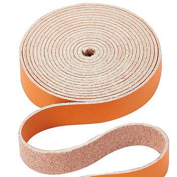 Flat Microfiber Imitation Leather Cord, Garment Accessories, Orange, 12.5x1.5mm, about 2.19 Yards(2m)/Roll