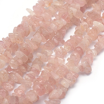 Natural Madagascar Rose Quartz Beads Strands, Chip, 5~8mm, Hole: 1mm, about 33 inch(84cm)