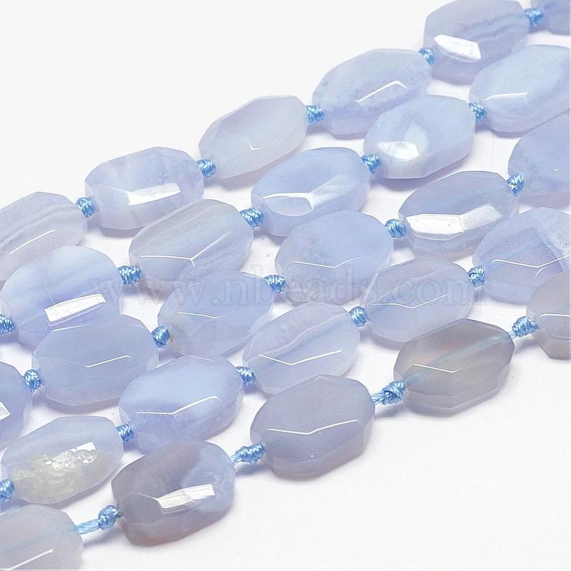 Details about  / 1 Strand 16x12mm Beautiful Blue Lace Chalcedony Column Loose Bead 15/" HCTZ65