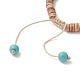 Dyed Synthetic Turquoise Corss & Coconut Disc Braided Bead Bracelet for Women(BJEW-JB09353)-4