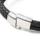 Cowhide Braided Double Layer Bracelet with 304 Stainless Steel Magnetic Clasps(BJEW-H552-03PG)-3