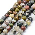 Natural Ocean Jasper Beads Strands, Round, 6mm, Hole: 1mm, about 65pcs/strand, 15.7 inch(40cm)(G-P326-06-6mm)