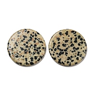 Natural Dalmatian Jasper Pendants, Flat Round Charms, 29.5~30x3mm, Hole: 1.6mm(G-B071-01K)