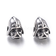 304 Stainless Steel Beads, Gladiator, Antique Silver, 12x9.5x11mm, Hole: 2mm(STAS-F243-30AS)