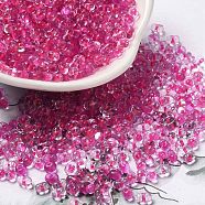 Glass Seed Beads, Peanut, Camellia, 3.5~4x2~2.5x2~2.3mm, Hole: 0.8mm, about 8000pcs/pound(SEED-K009-08B-06)