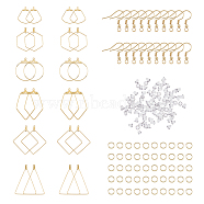 DIY Geometry Earring Making Kit, Including 304 Stainless Steel Earring Hooks & Wire Pendants, Fan & Polygon & Rhombus & Hexagon & Teardrop, Golden, 148Pcs/box(STAS-DC0015-44)