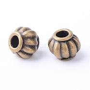 Tibetan Style Alloy Beads, Lantern, Cadmium Free & Nickel Free & Lead Free, Antique Bronze, 9~9.5x7.5mm, Hole: 3mm, about 660pcs/1000g(TIBE-Q063-138AB-NR)