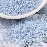 MIYUKI Delica Beads, Cylinder, Japanese Seed Beads, 11/0, (DB1507) Opaque Light Sky Blue AB, 1.3x1.6mm, Hole: 0.8mm, about 2000pcs/bottle, 10g/bottle(SEED-JP0008-DB1507)