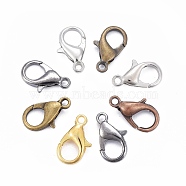 Zinc Alloy Lobster Claw Clasps, Parrot Trigger Clasps, Mixed Color, Mixed Color, 14x8mm, Hole: 1.8mm(E105-M)