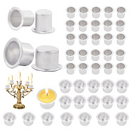 50Pcs 2 Style Aluminum Candle Cup, for Jar Candle Accessories, Hat Shape, Platinum, 1.5~1.8x1.8~2.7cm, Inner Diameter: 1.2~2cm, 25pcs/style(FIND-CP0001-47)