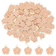 Alloy Enamel Pendants, Sakura Flower, Golden, 20.5x17.5x1.5mm, Hole: 2mm, 100pcs/box(FIND-DC0002-24)
