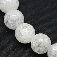 Natural Crackle Quartz Beads Strands, Round, 10mm, Hole: 1mm, about 39pcs/strand, 16 inch(G-N0007-10mm-11)