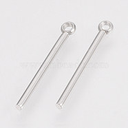 201 Stainless Steel Pendants, Bar, Stainless Steel Color, 28x1.5mm, Hole: 1.5mm(X-STAS-S079-06)