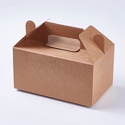 Kraft Paper Box, Rectangle, Sienna, 21x13x16.5cm(CON-WH0047-01)