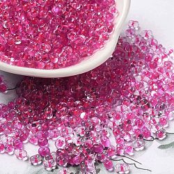 Glass Seed Beads, Peanut, Camellia, 3.5~4x2~2.5x2~2.3mm, Hole: 0.8mm, about 8000pcs/pound(SEED-K009-08B-06)