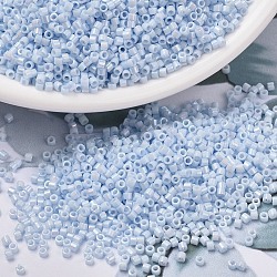 MIYUKI Delica Beads, Cylinder, Japanese Seed Beads, 11/0, (DB1507) Opaque Light Sky Blue AB, 1.3x1.6mm, Hole: 0.8mm, about 2000pcs/bottle, 10g/bottle(SEED-JP0008-DB1507)