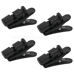 4Pcs 2 Style Plastic Earphone Cable Organizers, Wire Winder Clips, Black, 37.5x11.5x27mm, Hole: 3~5mm, 2pcs/style(AJEW-CA0003-54)